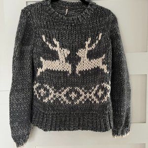 Free People Reindeer Sweater
